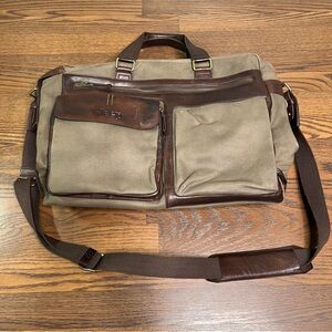 Canvas and Leather messenger-style briefcase manufactured by JEEP